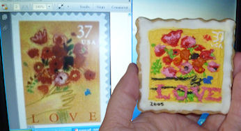 Love_bouquet_stamp_and_cookie